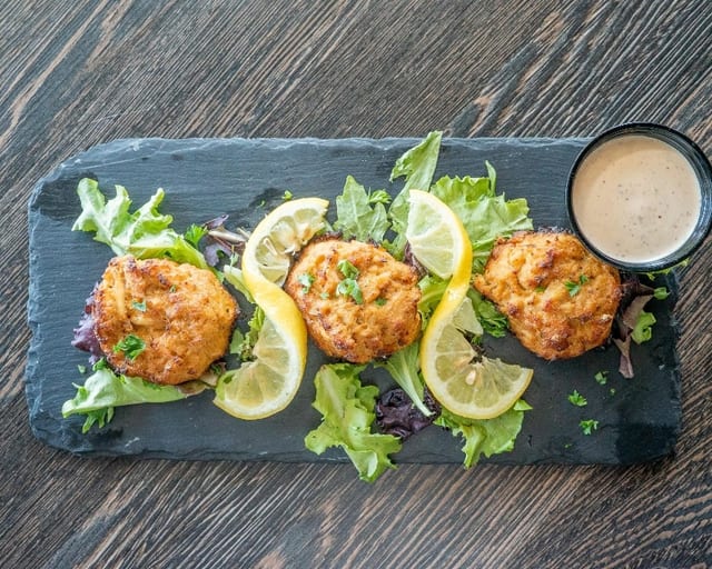 SOL-E-GRE CRAB CAKES.